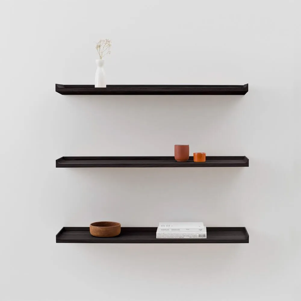 Large Wall Shelf - Black, Oak Wood