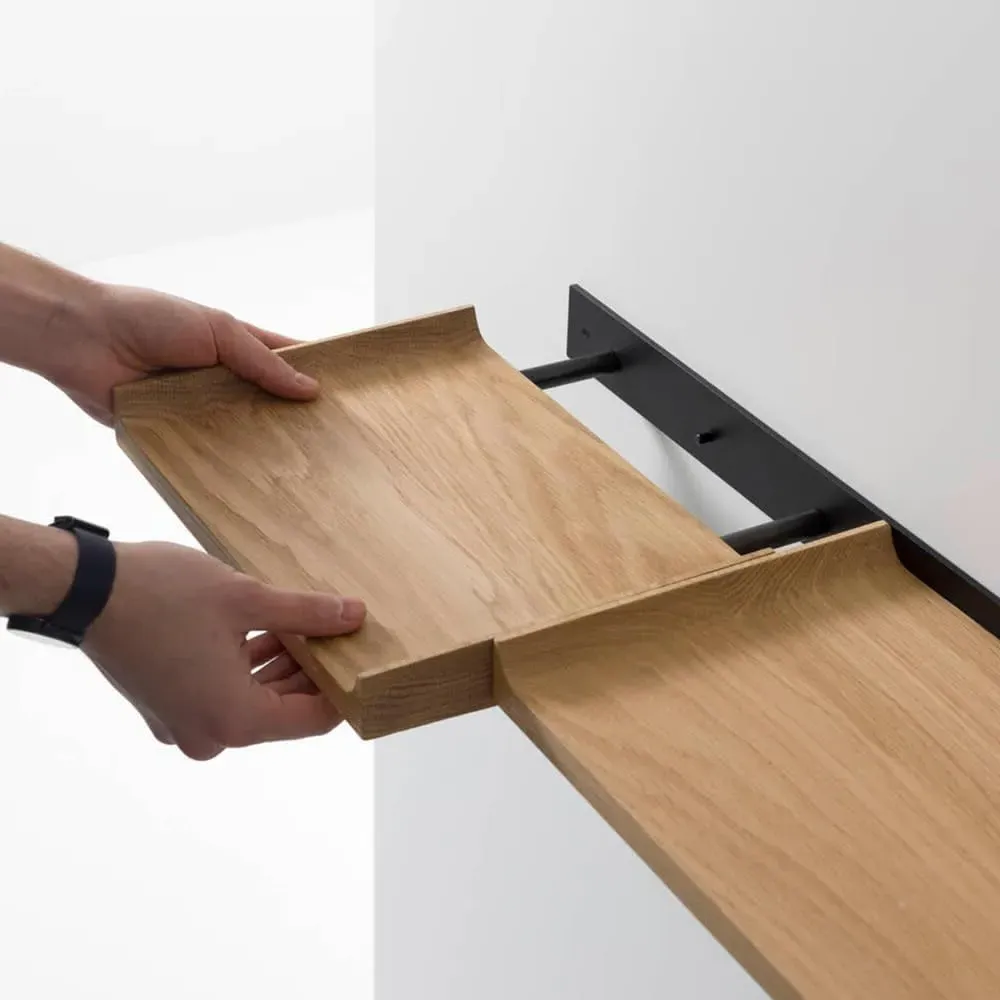 Medium Wall Shelf - Black, Oak Wood