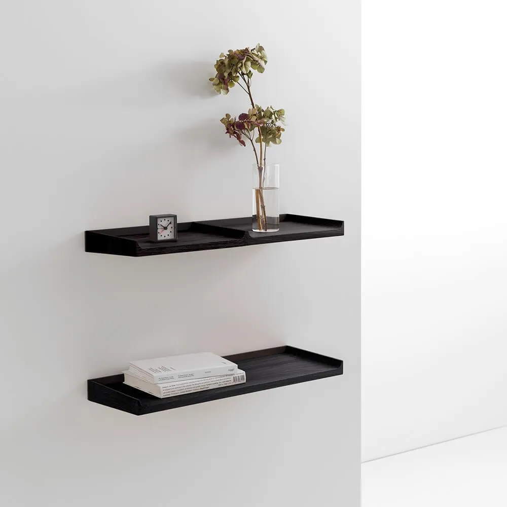 Small Wall Shelf - Black, Oak Wood