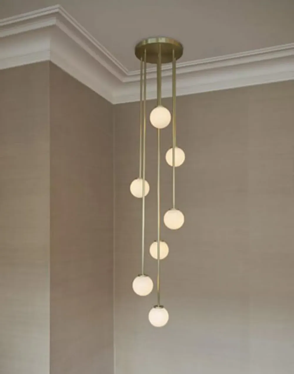 3-Light Cluster Pendant - Opal Glass, Metal