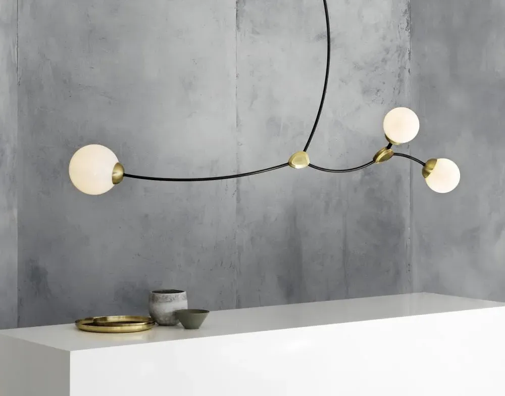 3-Light Horizontal Pendant - Smoked Glass, Metal