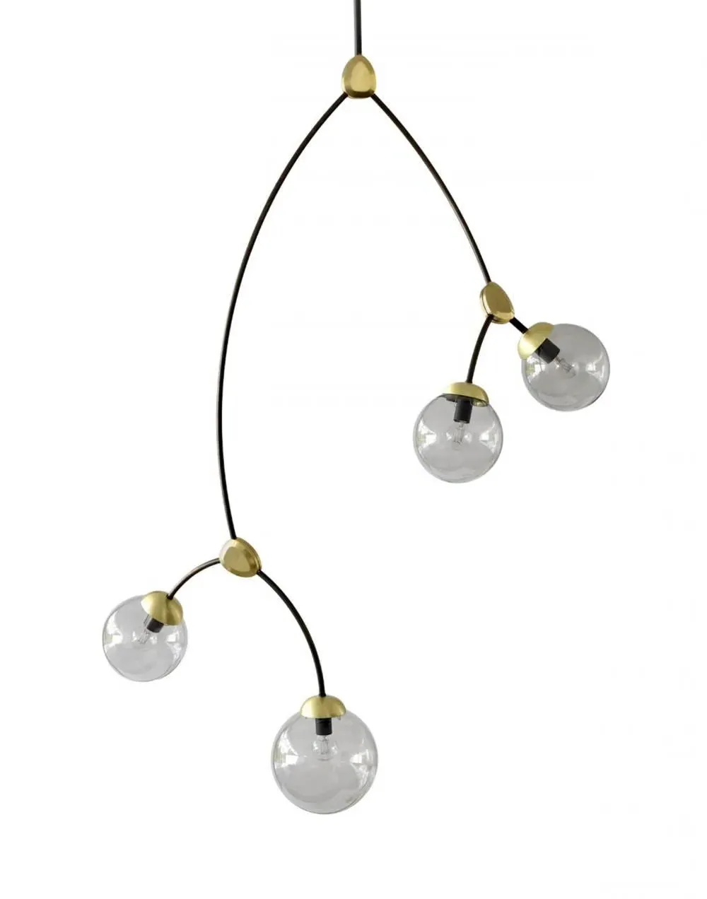 4-Light Vertical Pendant - Smoked Glass, Metal