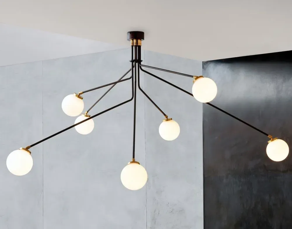 7-Shade Pendant Light - Bronze, Brass