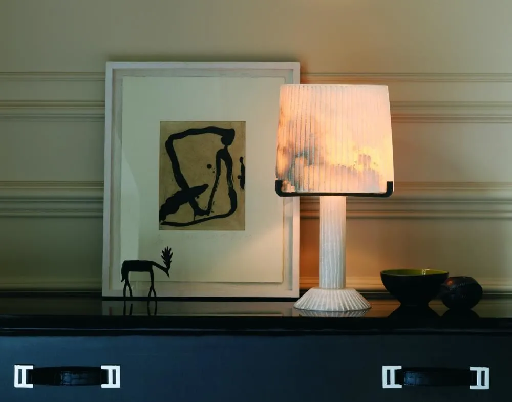 Acropolis Table Lamp - White, Alabaster