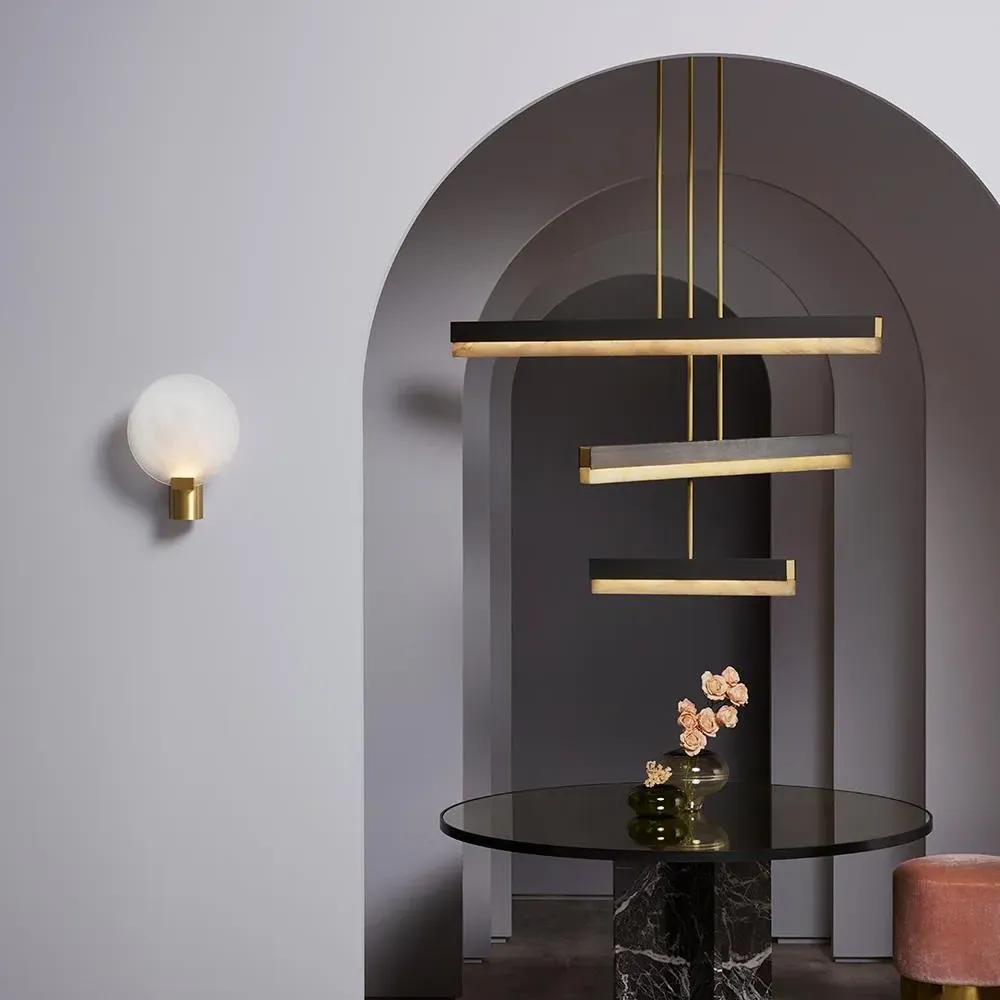 Artes Collective Multi-Size Pendant Light - Bronze, Alabaster