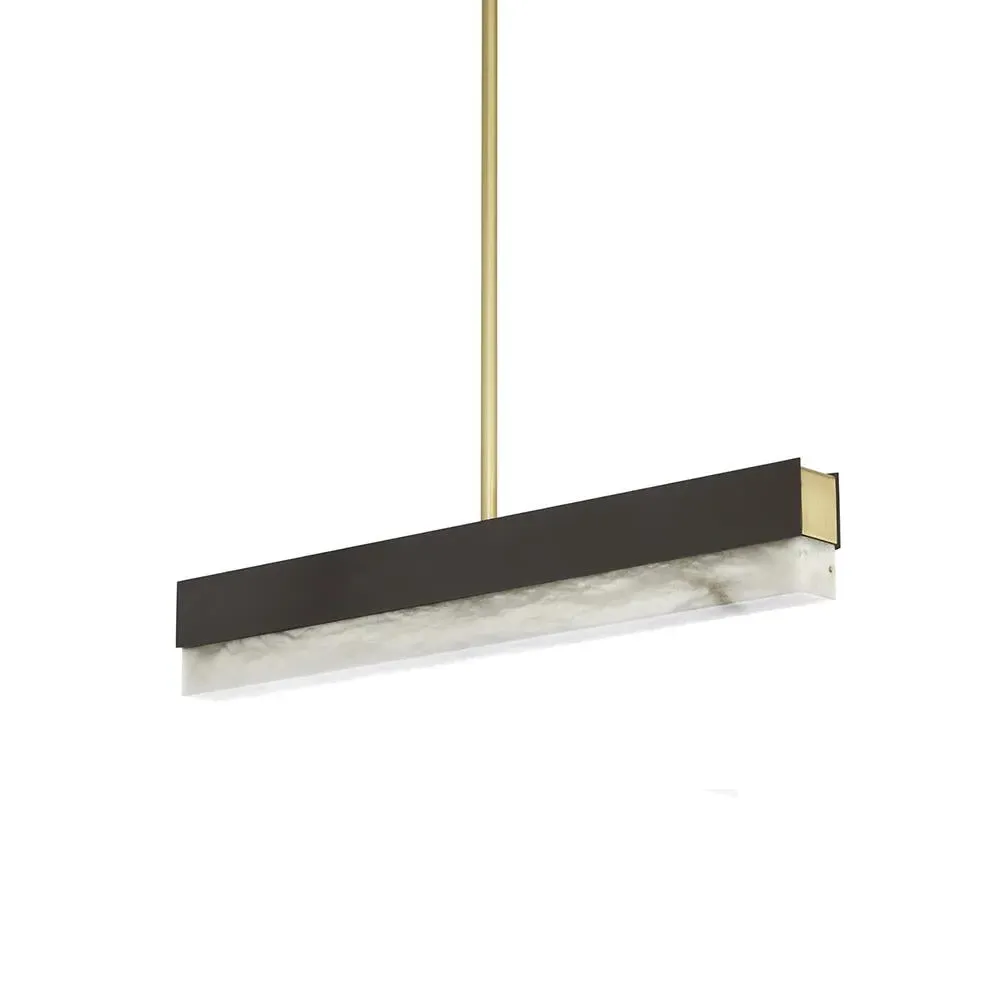 Artes Pendant Light 100cm - Bronze, Alabaster