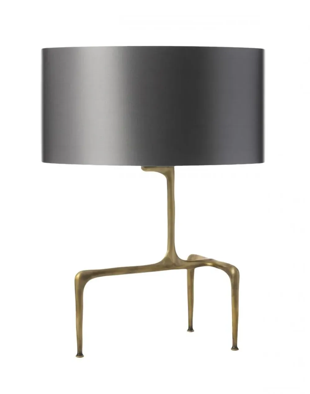 Braque Table Lamp - Antique Brass, White Linen