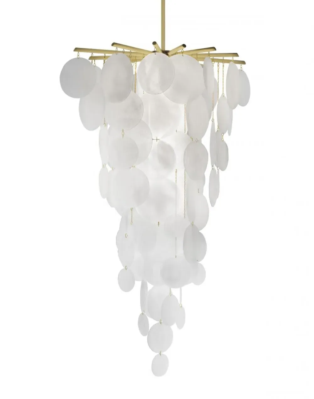 Cascade Chandelier with Glass Droplets - Brass