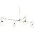 Floren Four Arm Pendant Light 200cm - Antique Brass, Glass