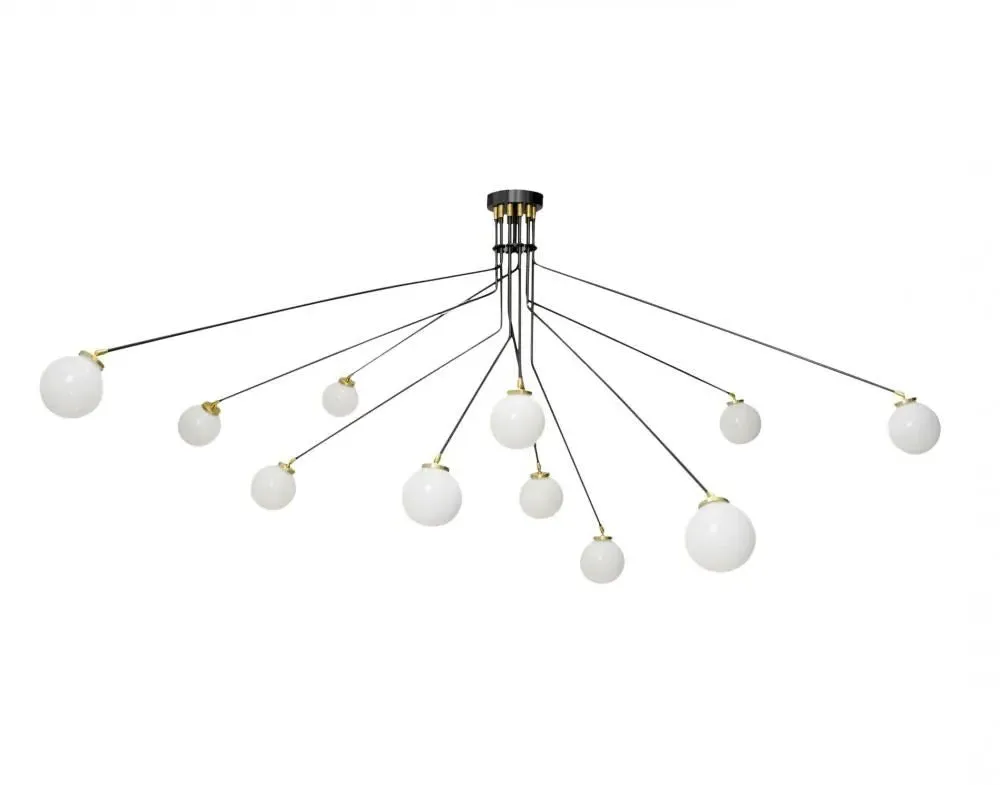 Large 11-Shade Pendant Light - Bronze, Brass
