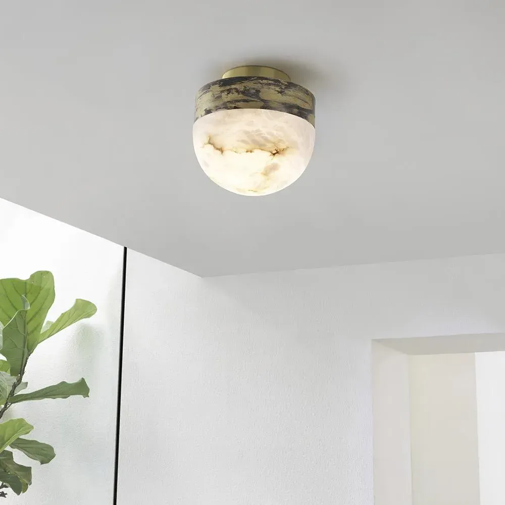 Lucid Ceiling Wall Light - Alabaster, Brass