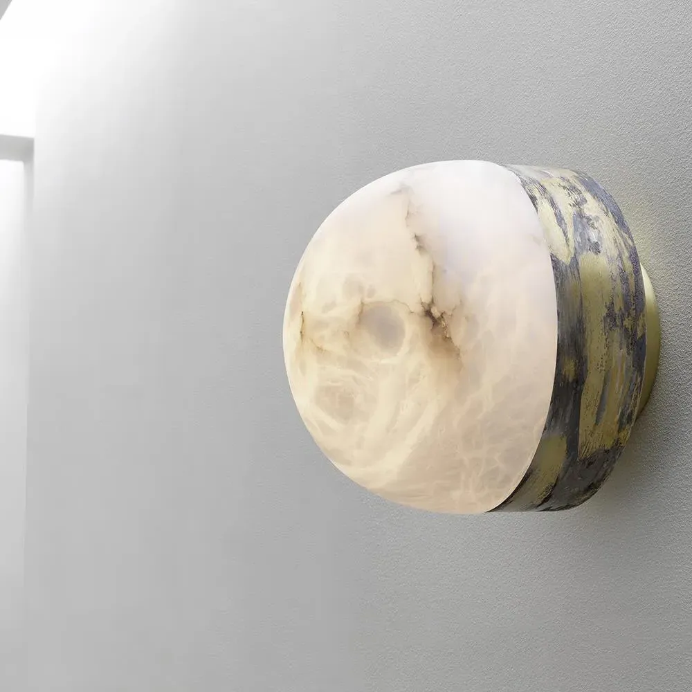 Lucid Ceiling Wall Light - Alabaster, Brass