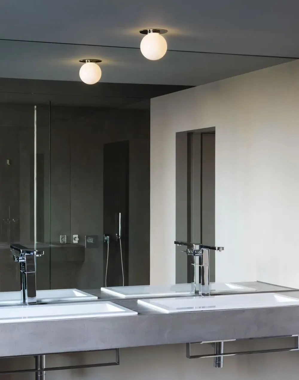 Medium Flush Light Ceiling/Wall - Nickel, Metal