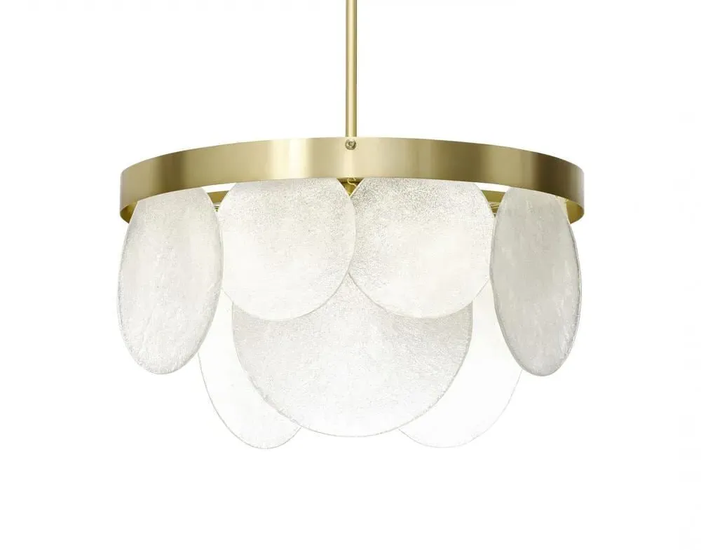 Sasha Chandelier - Satin Brass, Handmade Glass image