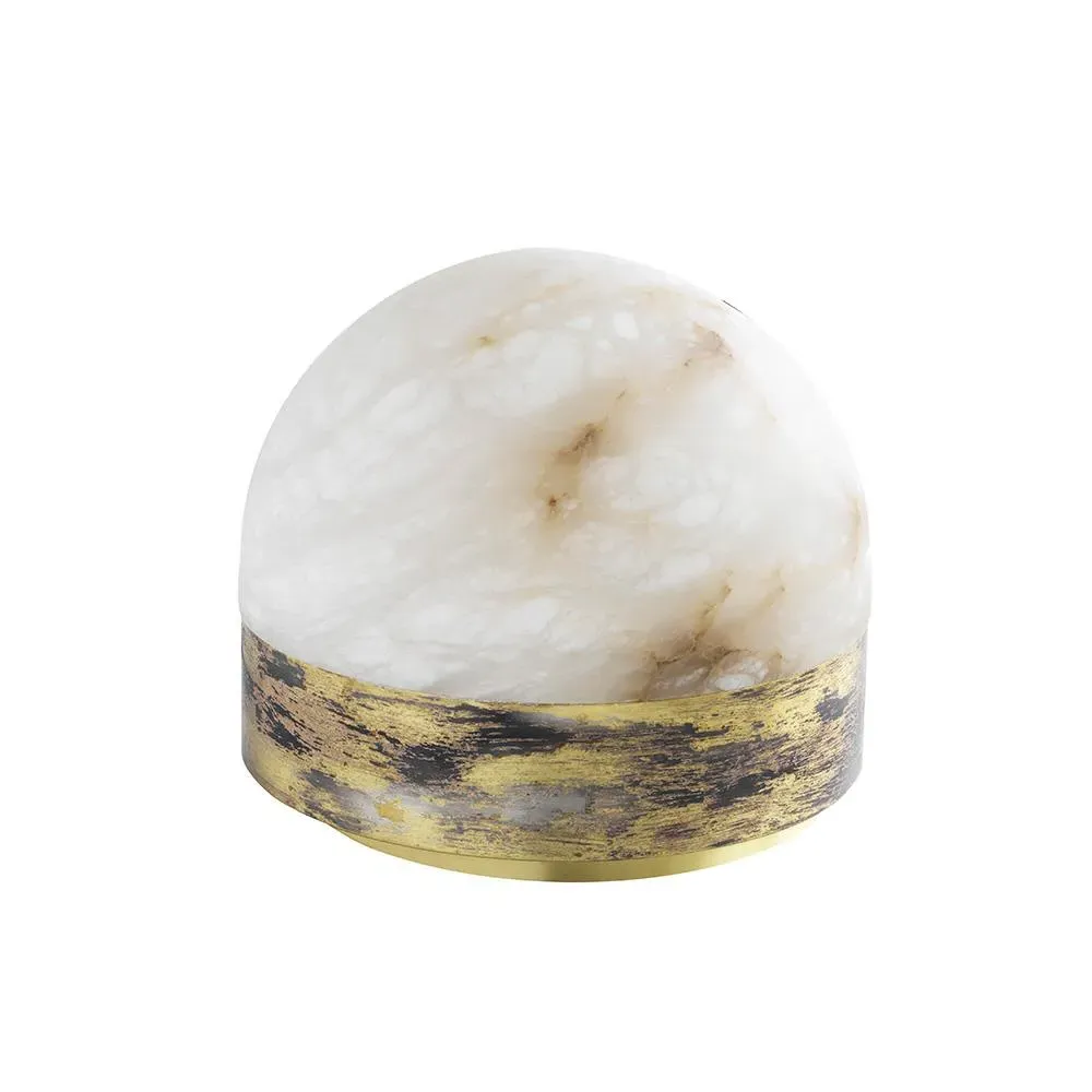 Table Lamp with Alabaster Shade - Brass, Metal