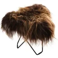 Flying Goose Stool Long Hair - Brown, Sheepskin