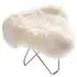 Flying Goose Stool Long Hair - White, Sheepskin