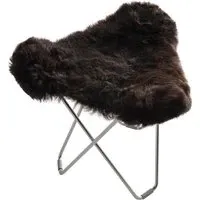 Flying Goose Stool Short Hair - Black, Sheepskin