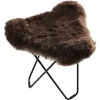 Flying Goose Stool Short Hair - Brown, Sheepskin