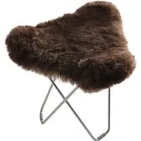 Flying Goose Stool Short Hair - Brown, Sheepskin