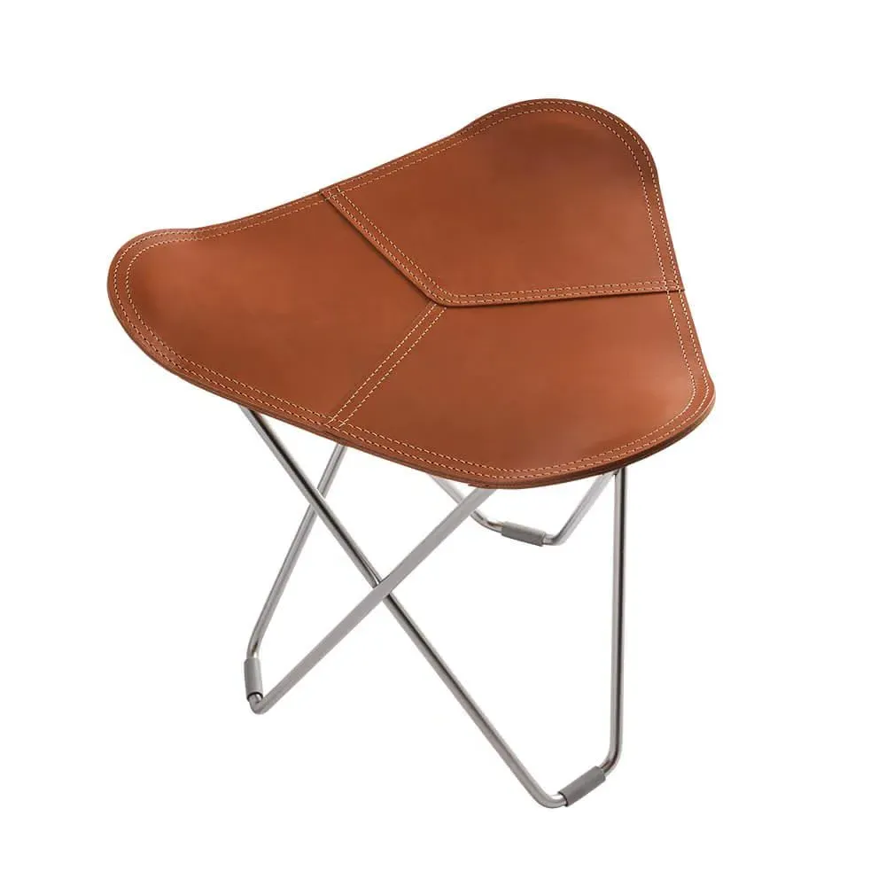 Flying Goose Stool with Chrome Base - Montana, Leather