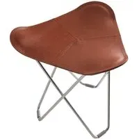 Flying Goose Stool with Chrome Base - Montana, Leather