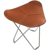 Flying Goose Stool with Chrome Base - Polo, Leather