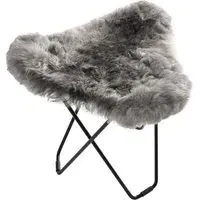 Iceland Flying Goose Stool - Grey, Sheepskin