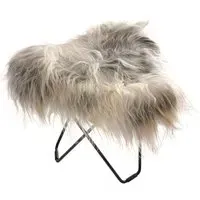 Iceland Flying Goose Stool - Grey, Sheepskin