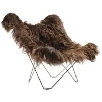 Iceland Mariposa Lounge Chair - Brown, Sheepskin