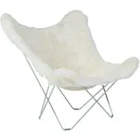 Iceland Mariposa Lounge Chair - White, Sheepskin
