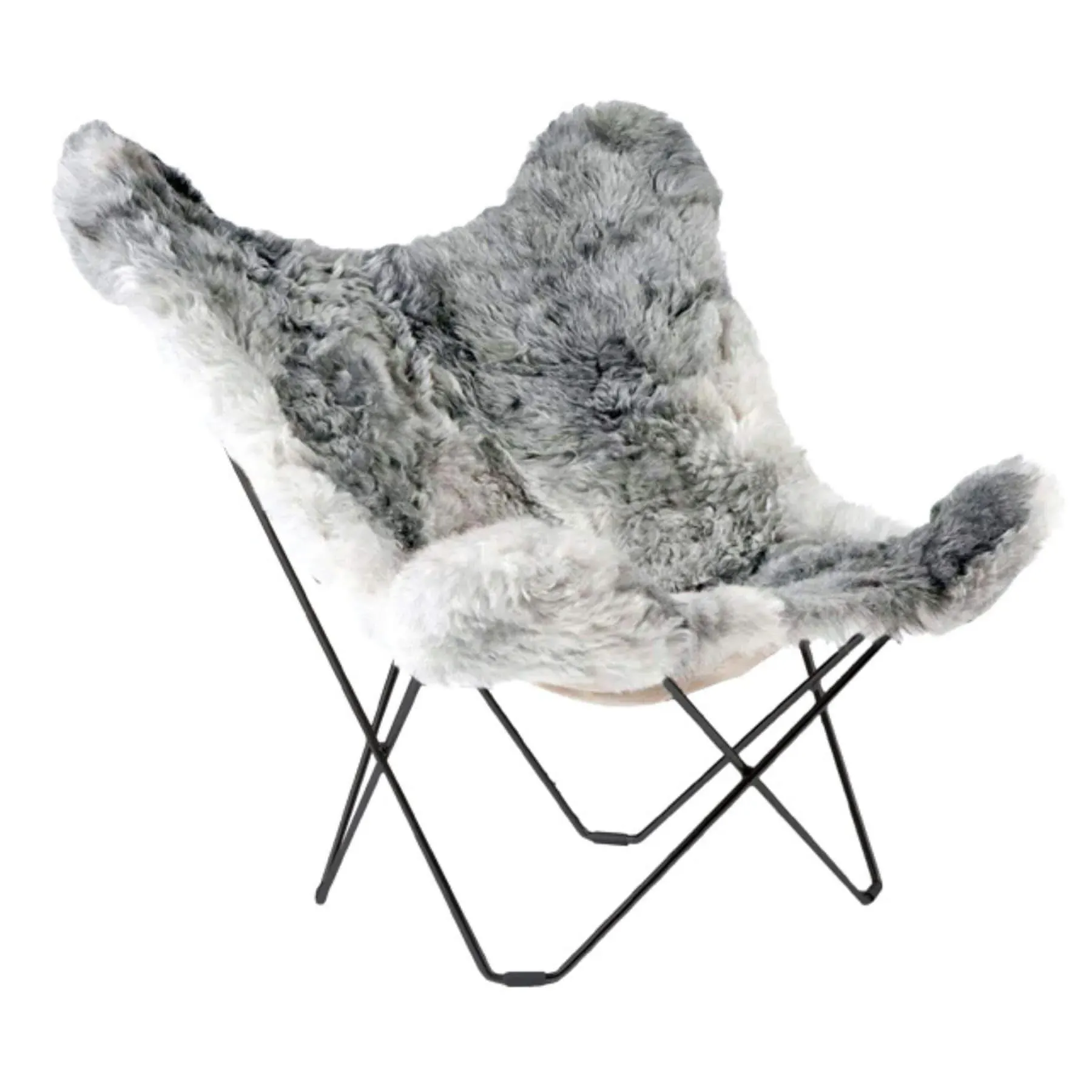 Lounge Chair with Short Hair - Grey, Sheepskin