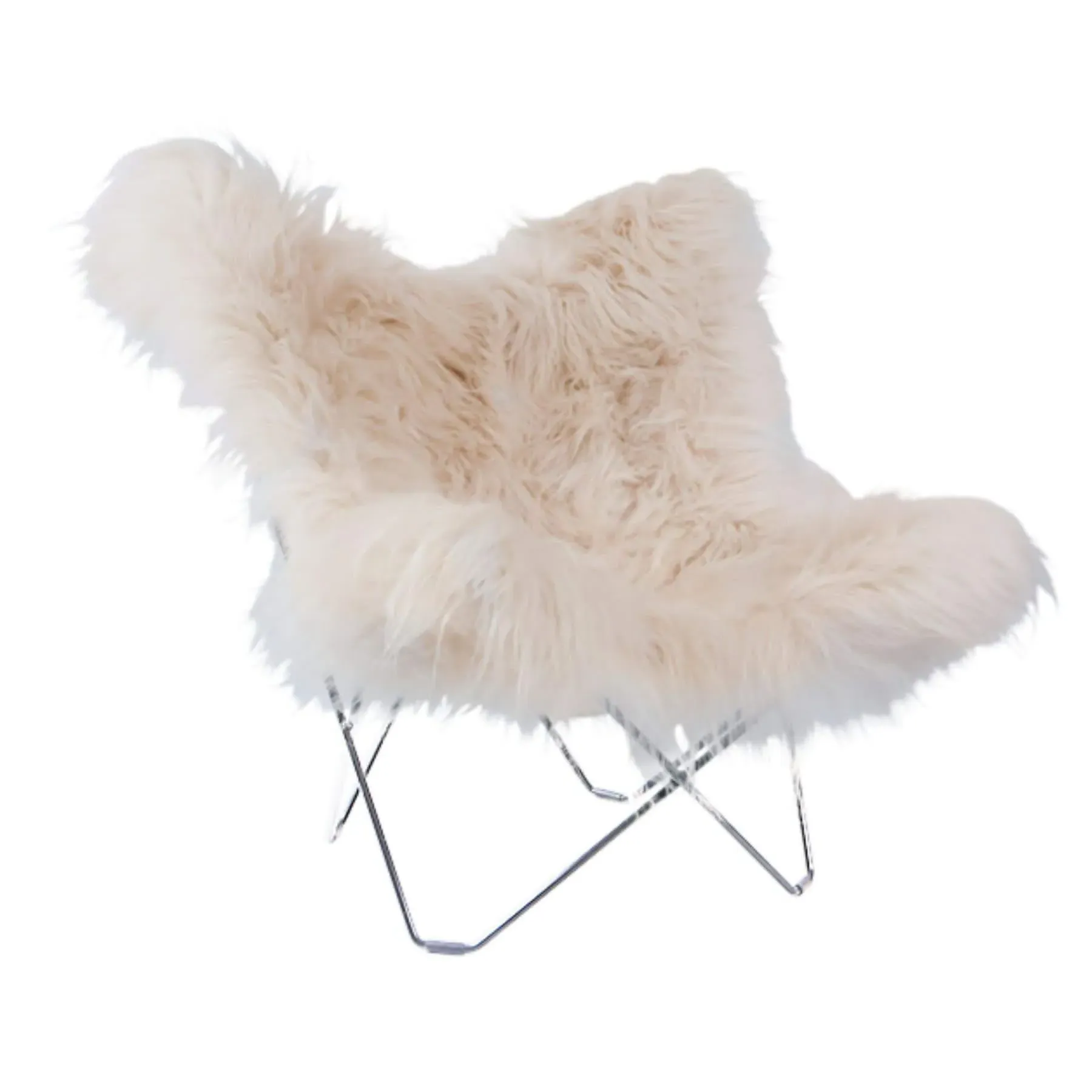 Lounge Chair with Short Hair - White, Sheepskin