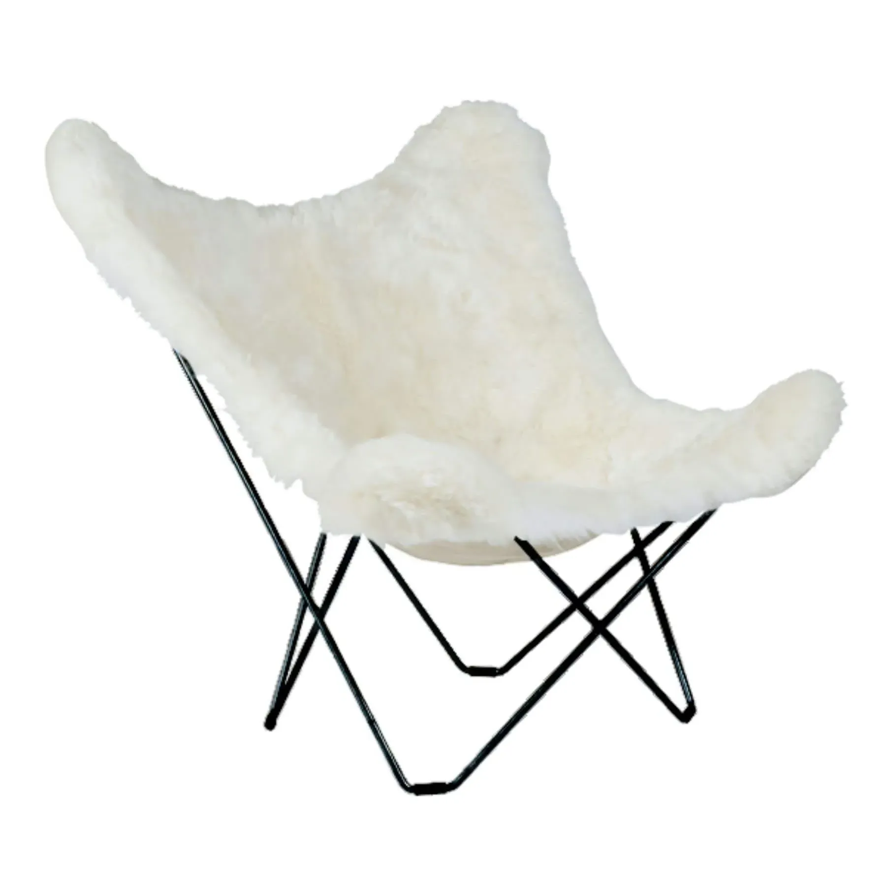 Lounge Chair with Short Hair - White, Sheepskin