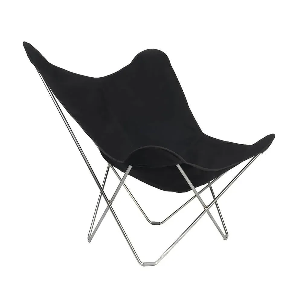 Mariposa Lounge Chair - Black, Cotton Canvas