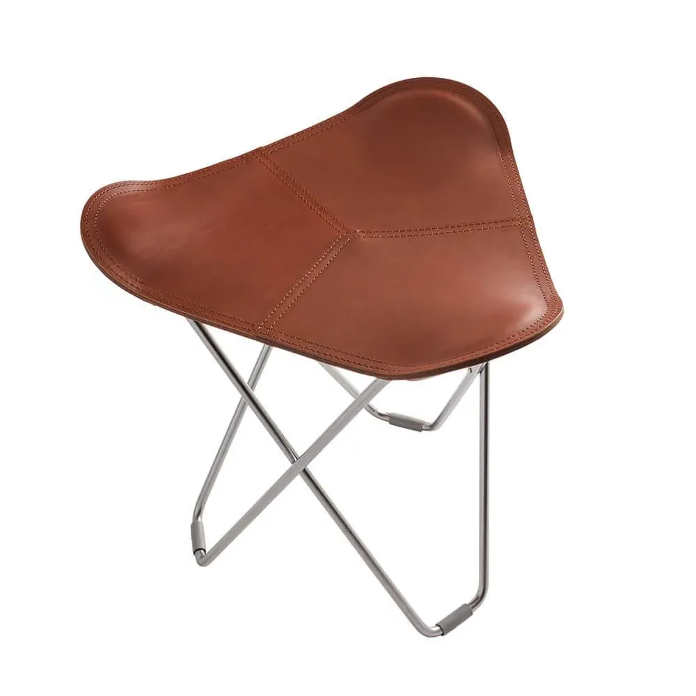 Pampa Flying Goose Stool - Chocolate, Leather