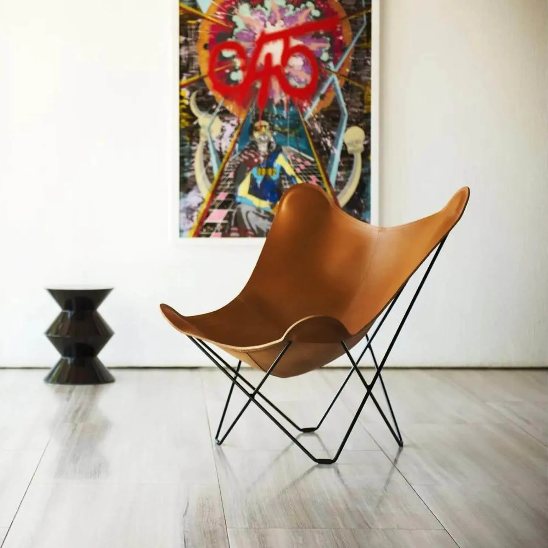 Pampa Mariposa Butterfly Chair - Black, Leather
