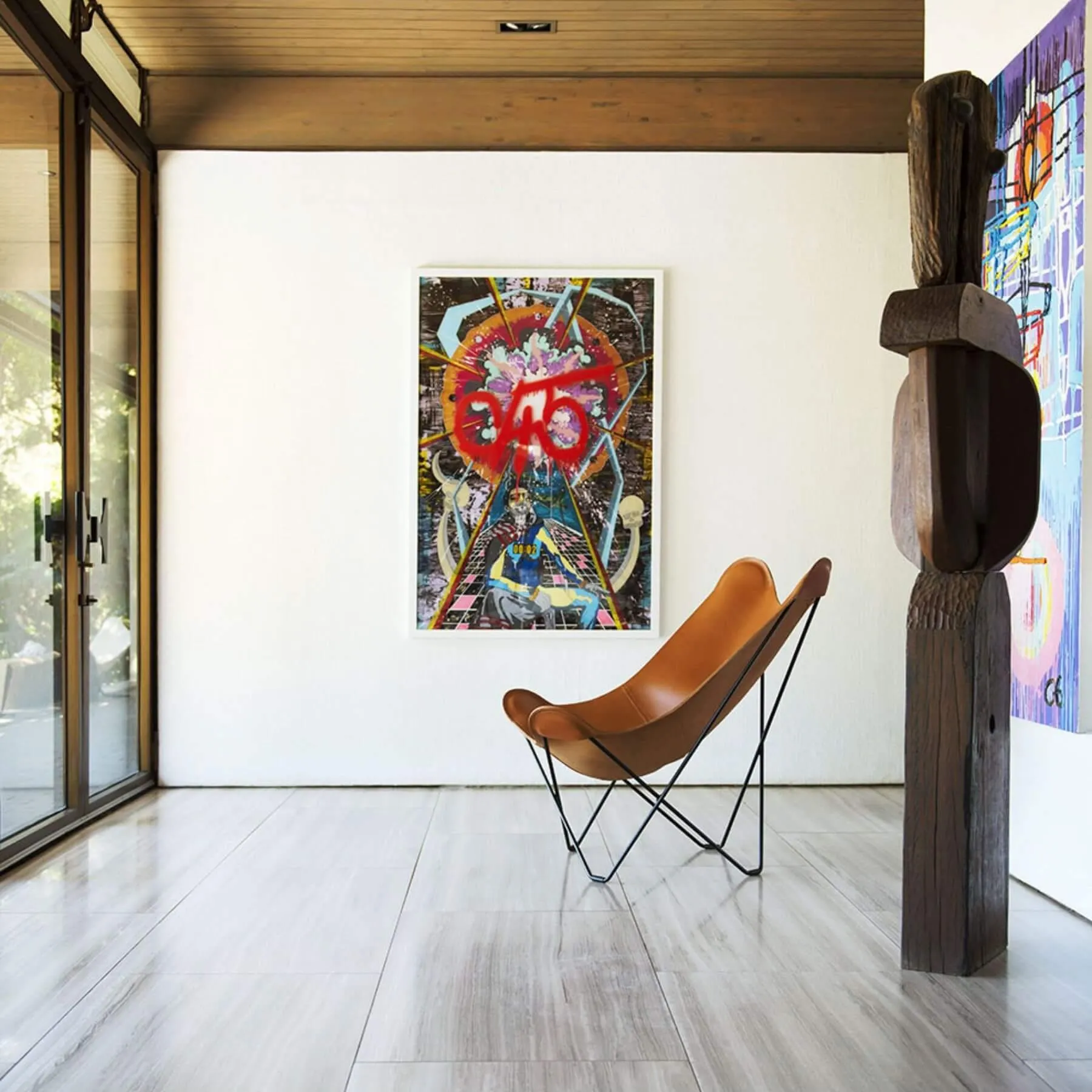 Pampa Mariposa Butterfly Chair - Graphite, Leather