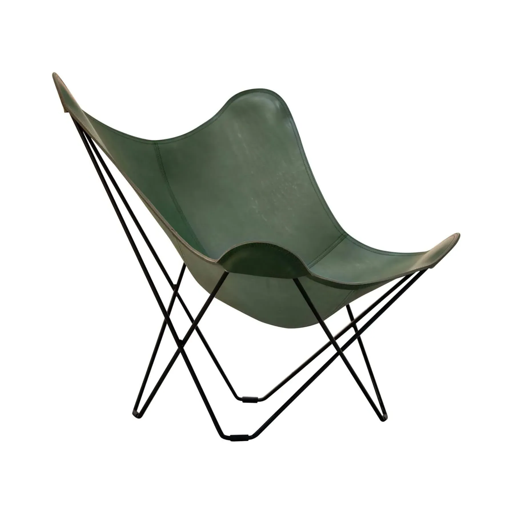 Pampa Mariposa Butterfly Chair - Green, Leather image