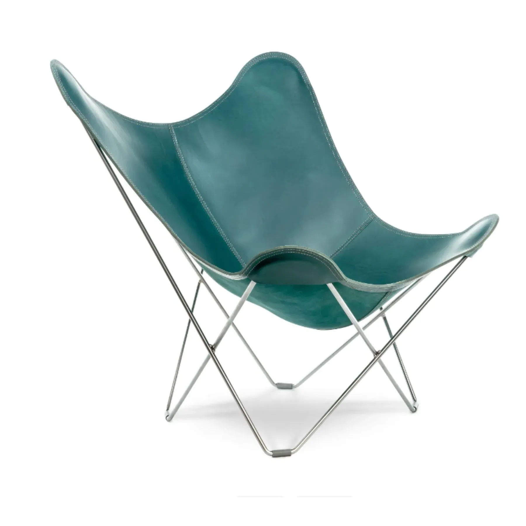 Pampa Mariposa Butterfly Chair - Ocean Blue, Leather