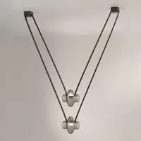 Etat-des-Lieux 89cm Pendant Light 2A - Transparent, Frosted