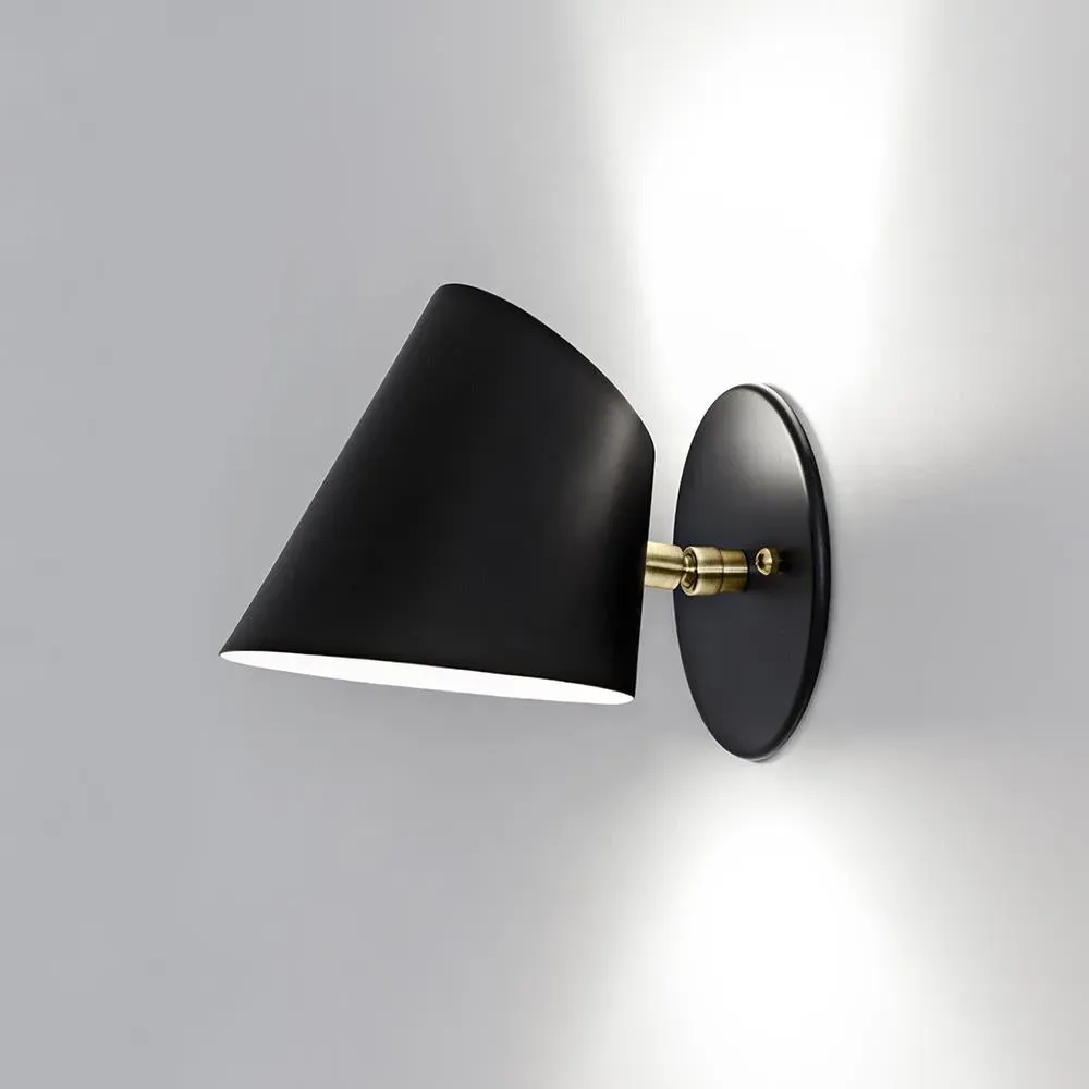Hartau 45cm Wall Light - Matt White, Black Oxidized