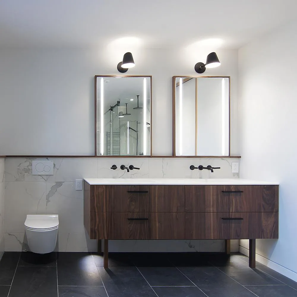 Hartau 60cm Wall Light - Glossy Grey, Black Oxidized