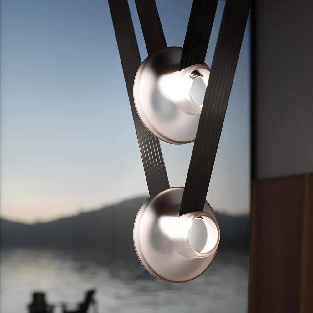 Pendant Light 2A - Grey, Clear Glass