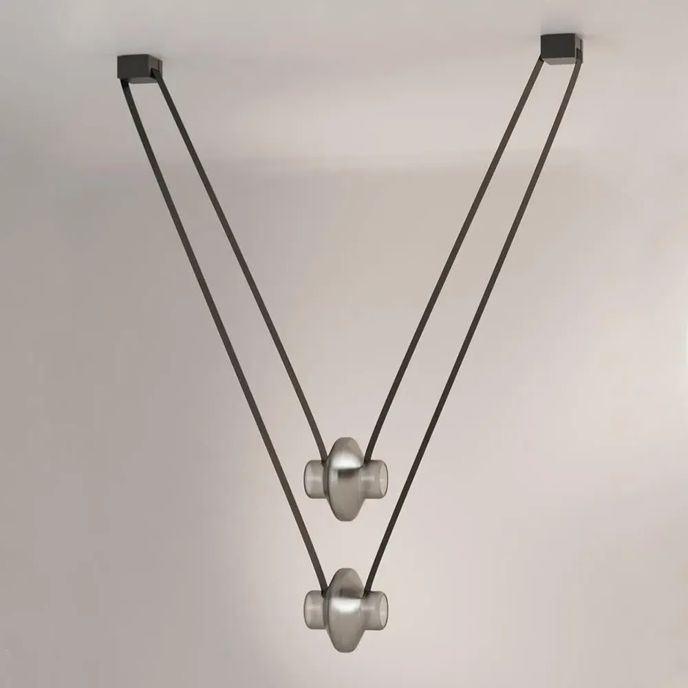 Pendant Light 2A - Grey, Clear Glass