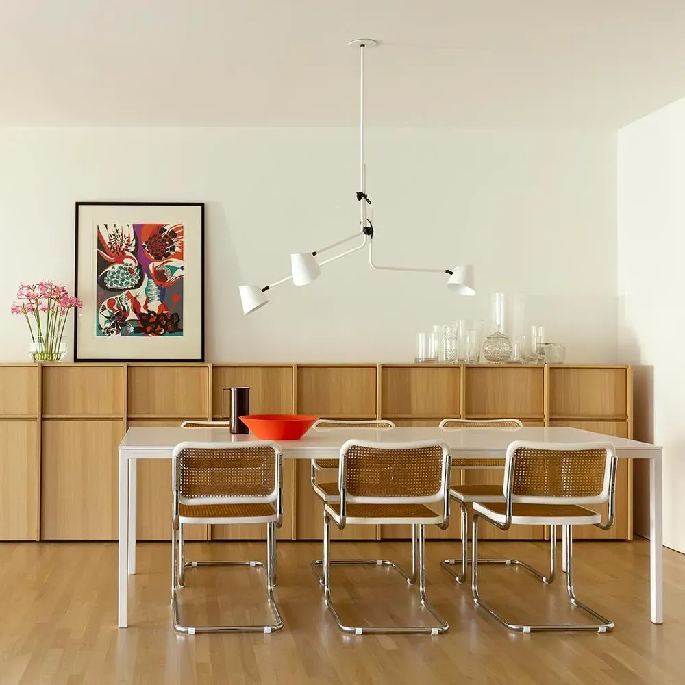 Triple Ceiling Light with Black Details - White