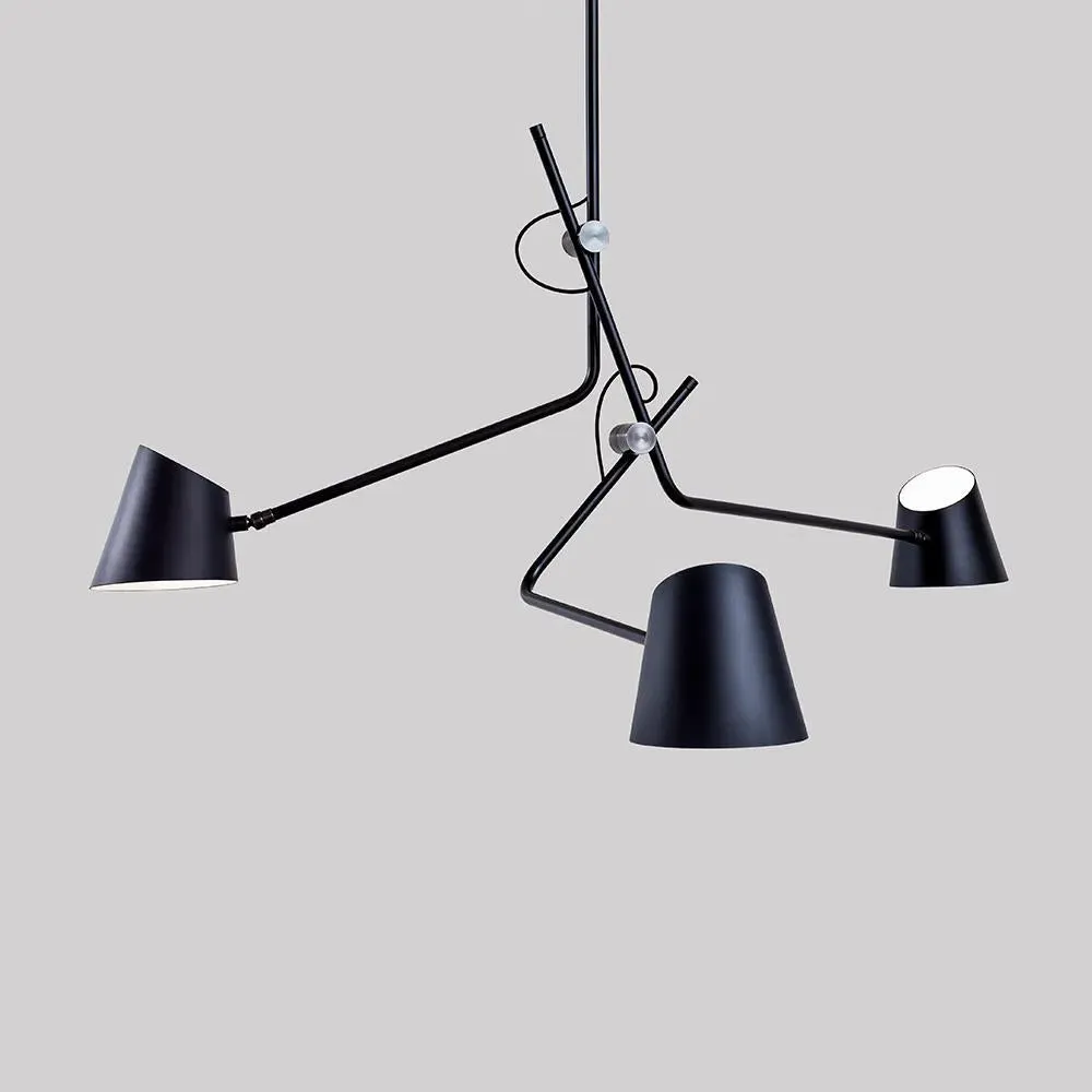 Triple Ceiling Light with Brass Details - White