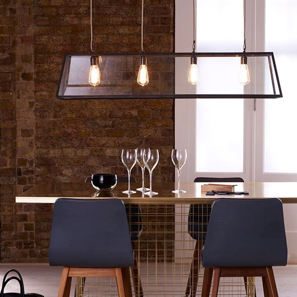 3-Light Pendant Light - Clear Glass, Metal