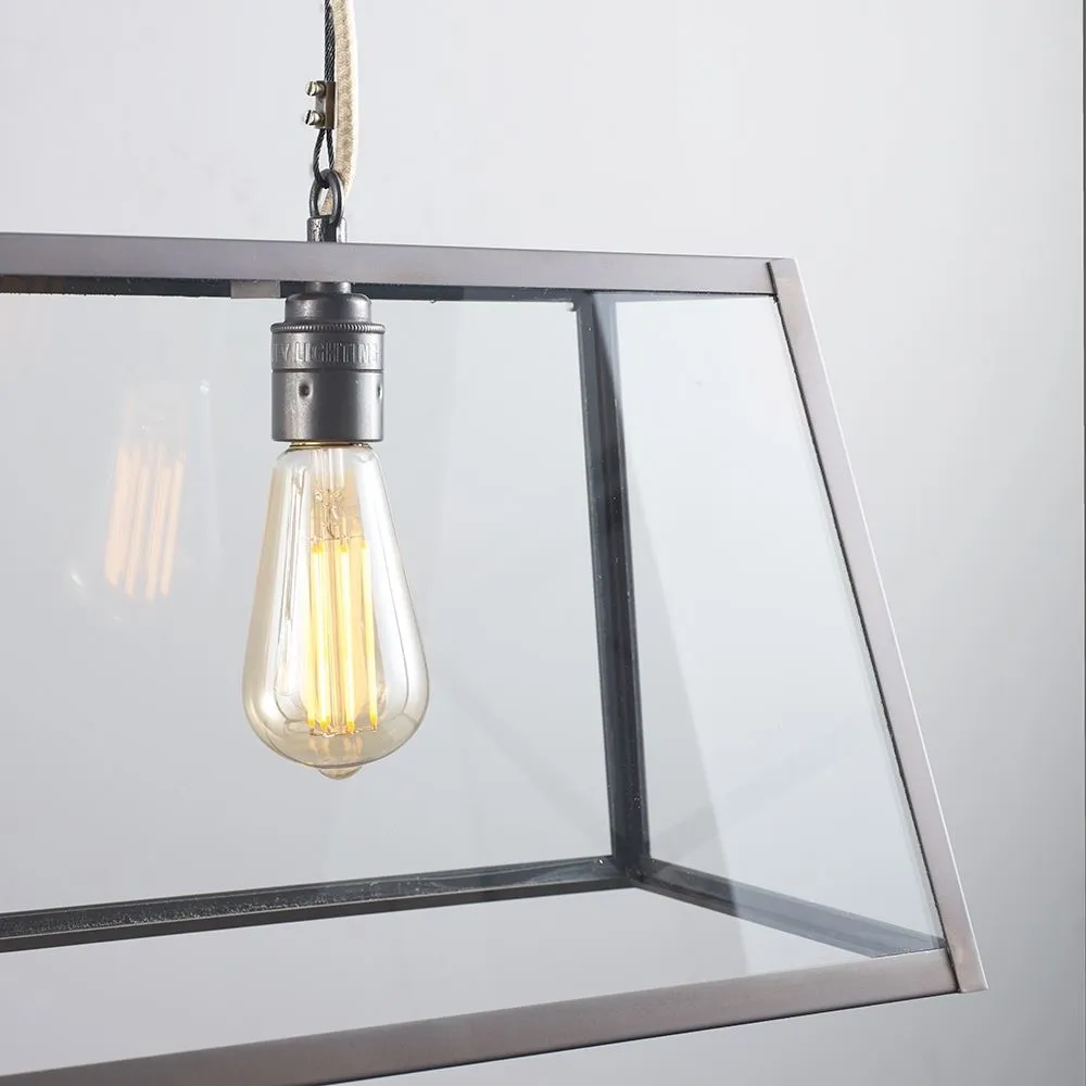 3-Light Pendant Light - Clear Glass, Metal