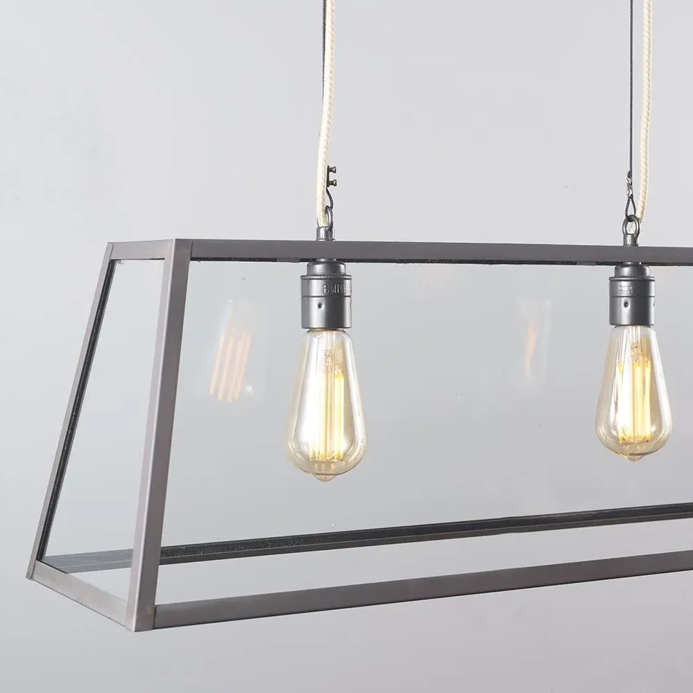 3-Light Pendant Light - Clear Glass, Metal